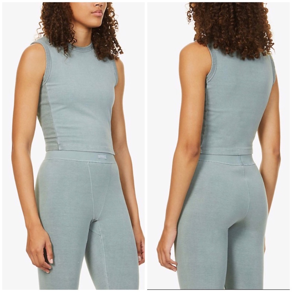 SKIMS Sage Green Crop Top